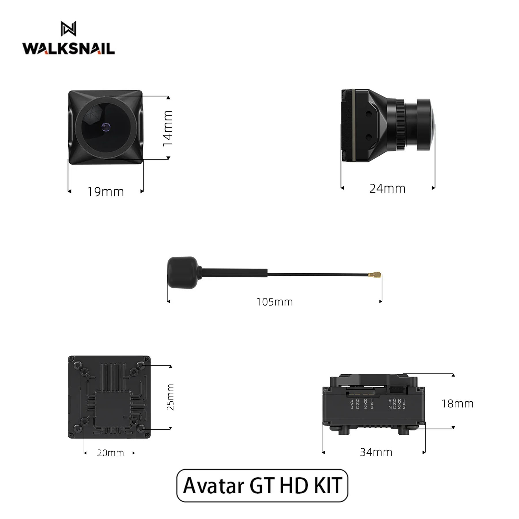 Walksnail Avatar GT HD KIT 2W  - Drone Racing Antenna บทวิจารณ์และราคา