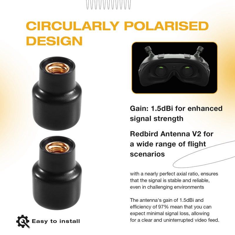 5.8G เสาอากาศเรดเบิร์ด V2 อะไห - Drone Racing Goggles บทวิจารณ์และราคา