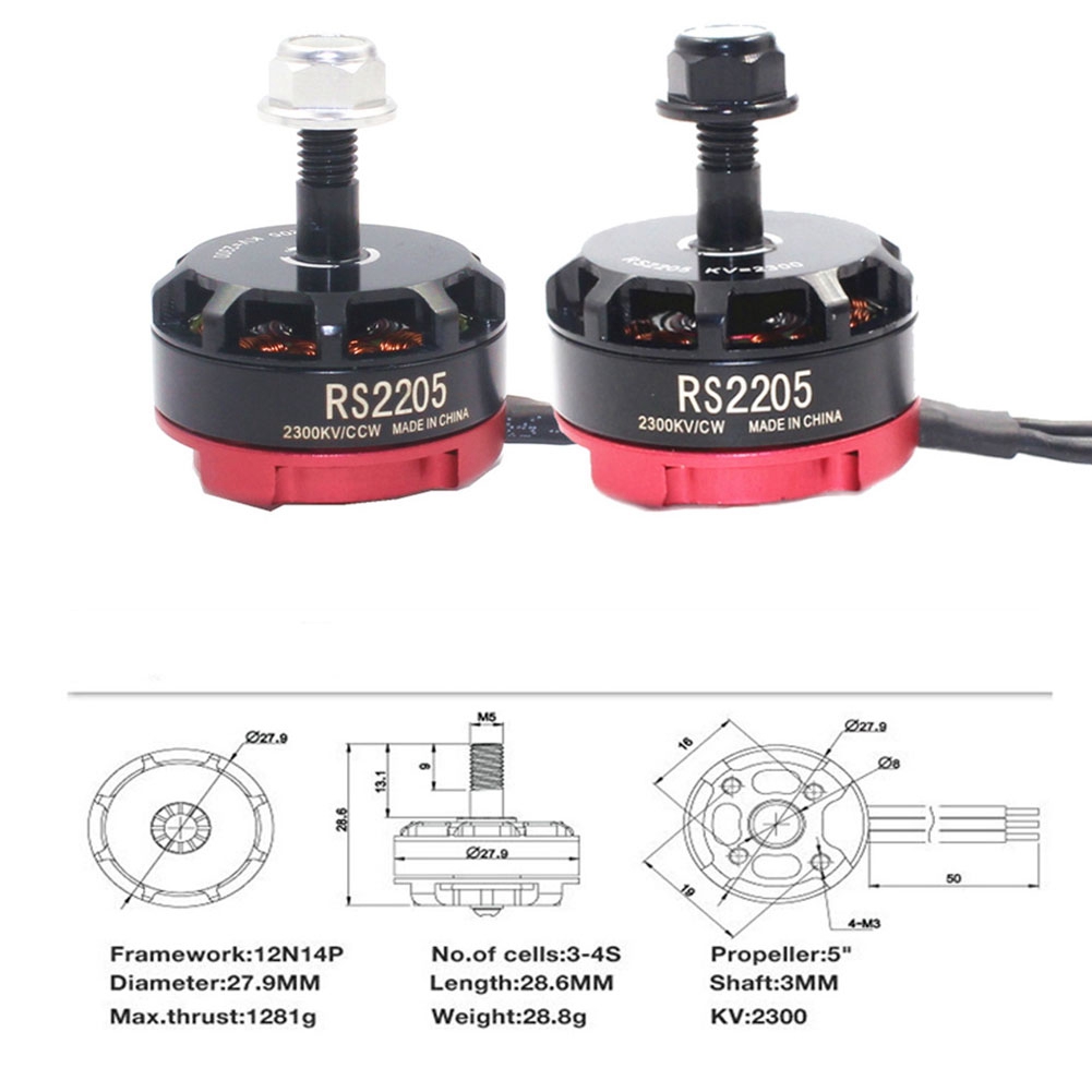 ปฏิบัติ RC RS2205 2205 2300KV  - Drone Racing Esc บทวิจารณ์และราคา